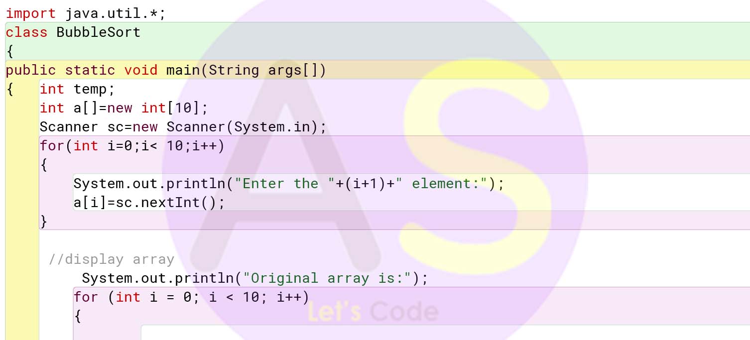 Define a class to accept 10 integers and arrange them in descending order using bubble sort. Print the original array and the sorted array. 