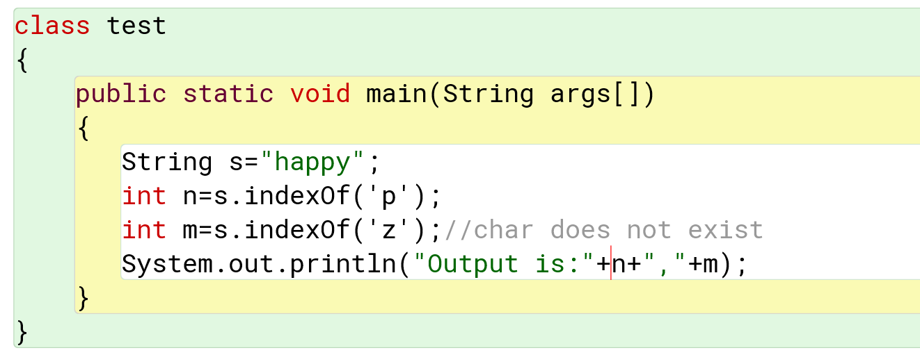 indexOf function in a string