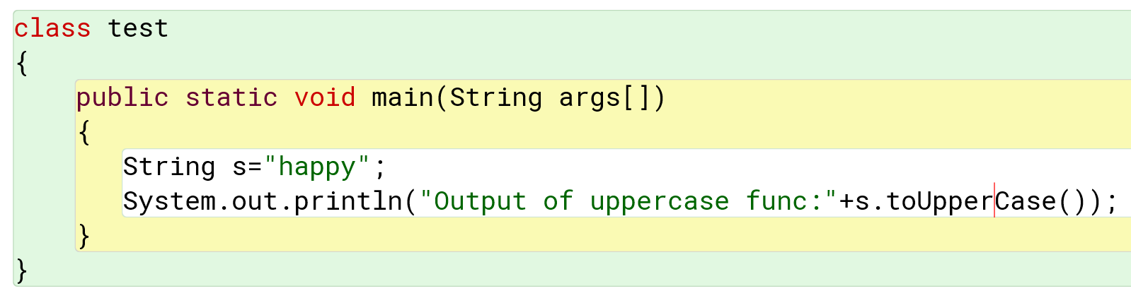 uppercase function in a string