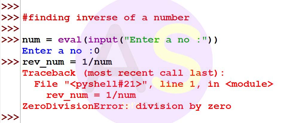 ZeroDivisionError Exception