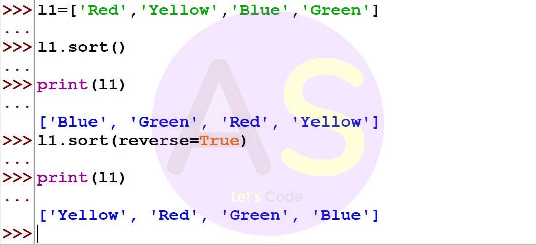 sort() function