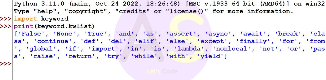 python keywords