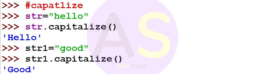 capitalize function in a string