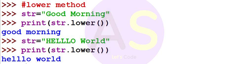 lower function in a string