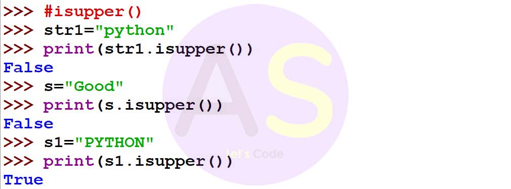 isupper function in a string