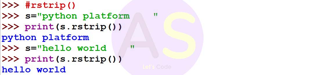 rstrip function in a string