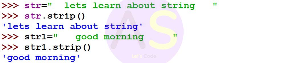 strip function in a string