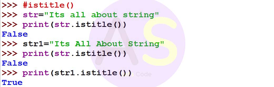 istitle function in a string