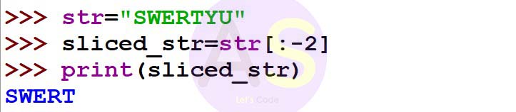 string slicing from negative index