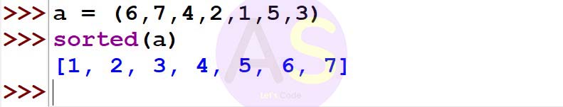 sorted() function in python tuples