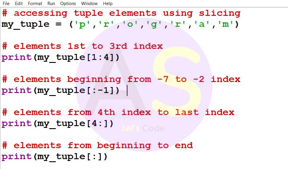 tuple Slicing